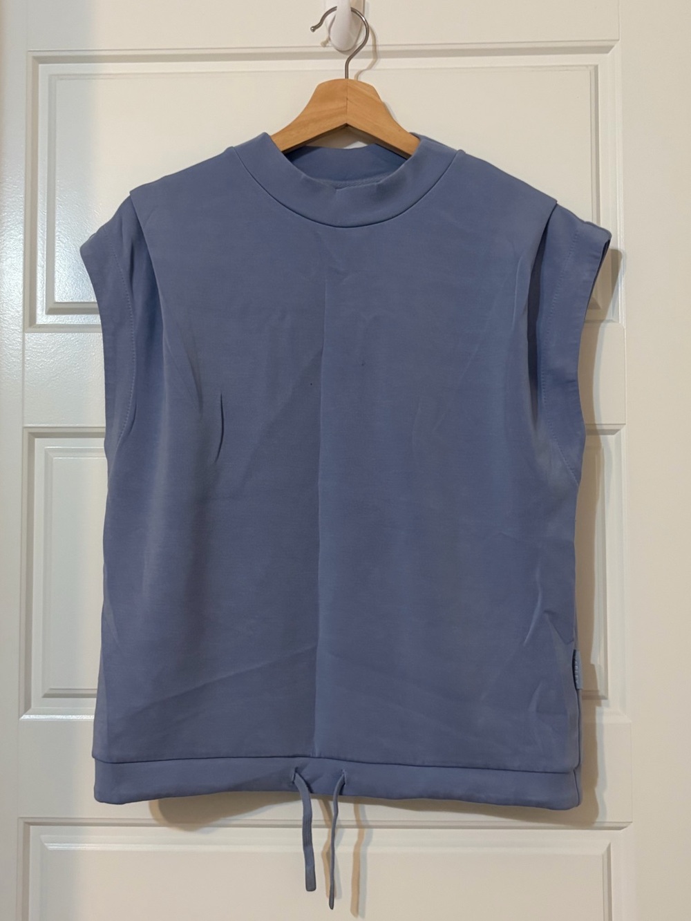 Varley Sleeveless Mock Neck Tank in Dusty Blue